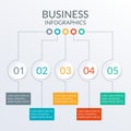 Business info graphic with 5 steps or options. Modern Timeline Infographic template for business process, presentation, workflow Royalty Free Stock Photo